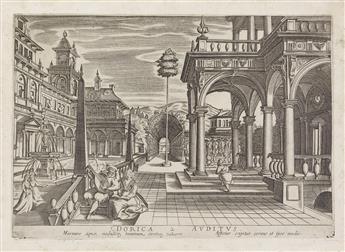 HENDRICK HONDIUS (after Paul Vredeman de Vries) The Books of Architecture, the Five Senses